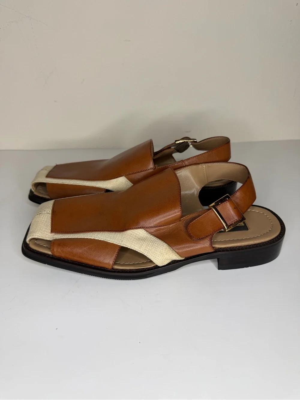 Zengara Sandals Vintage Fisherman Strappy Tan Brown Leather Shoes Mens Size 9M
